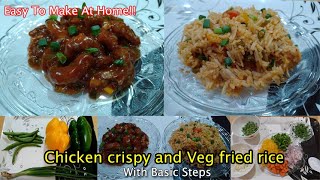 HOW TO MAKE Chicken crispy & Veg fried rice RECIPE | 11:55 AM